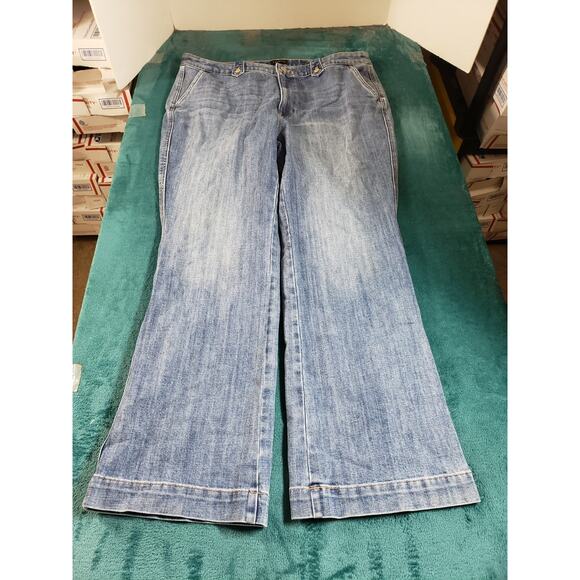 Talbots Denim - Talbots Jeans Size 18 W Womens Blue Denim Pants Stretch Mid Rise Ladies Flare